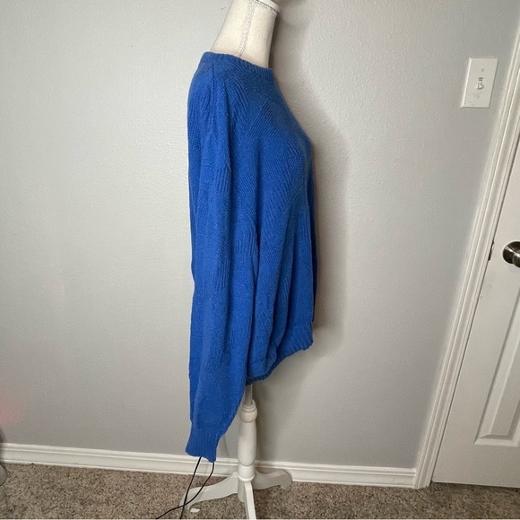 Vintage 90s Puritan Blue Thick Knit Grunge/Academia Crew Neck Sweater 2XL - Picture 5 of 9